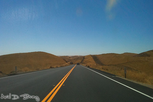 Driving through rolling yellow hills Driving through rolling yellow hills