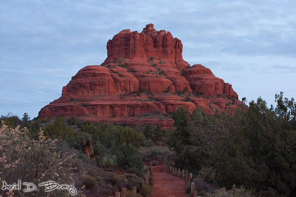 Trail leading straight to Bell Rock pre-sunrise Trail leading straight to Bell Rock pre-sunrise
