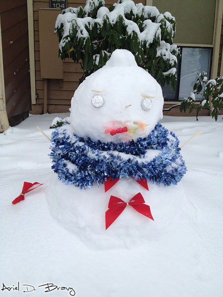 Snowman with a scarf Snowman with a scarf
